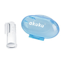 AKUKU Silicone brush fingertip for first teeth 0m+ A0263 blue