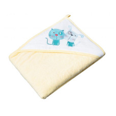 TEGA BABY Towel Hooded DOG and CAT 100x100cm, yellow