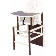 DREWEX ANTONIO BEAR and BUTTERFLY highchair, dark walnut / ecru