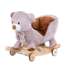 TO-MA Rocking with rubber wheels BEAR WITH BOW, WJ-658R