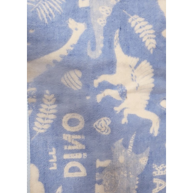 URGA wool blanket 120x90cm DINO, blue, SALE