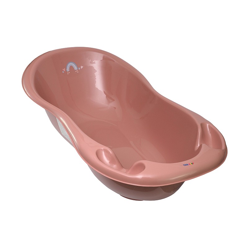 TEGA BABY METEO baby bath with drain, 102 cm, old rose, ME-005