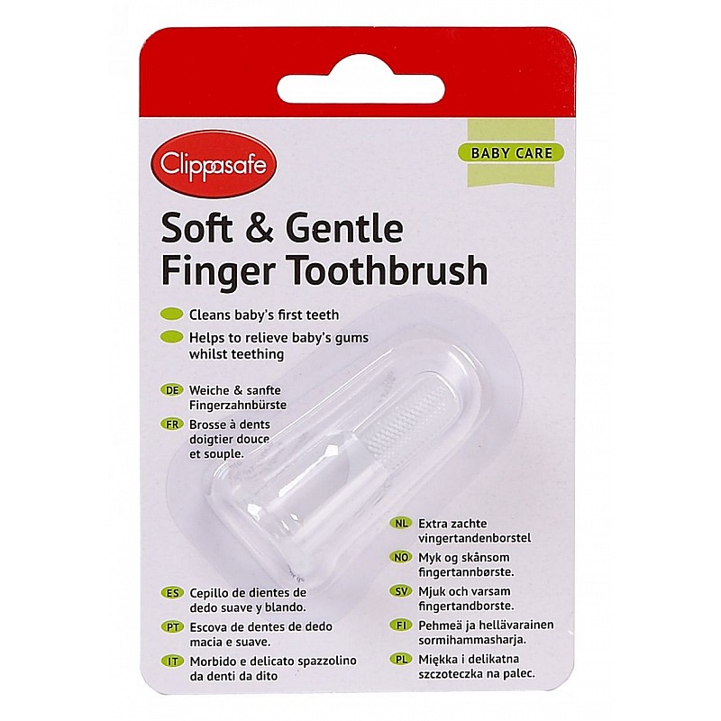 CLIPPASAFE 33/4 Finger Tooth Brush Brush teeth and massage gums, CL304