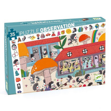 Observation puzzles - The hedgehog school - 35 pcs