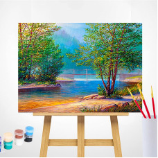 TSVETNOY Painting set by numbers 40x50cm Lake Landscape, MG2151e