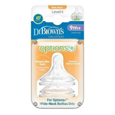 DR.BROWNS OPTIONS+ Wide-Neck Level-4 Silicone teat 9m.+ 2pcs. WN4201-INTL