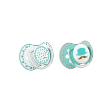 LOVI RETRO BABY Dummy Silicone dynamic 0-3m 2 pcs., 22/803 turquoise