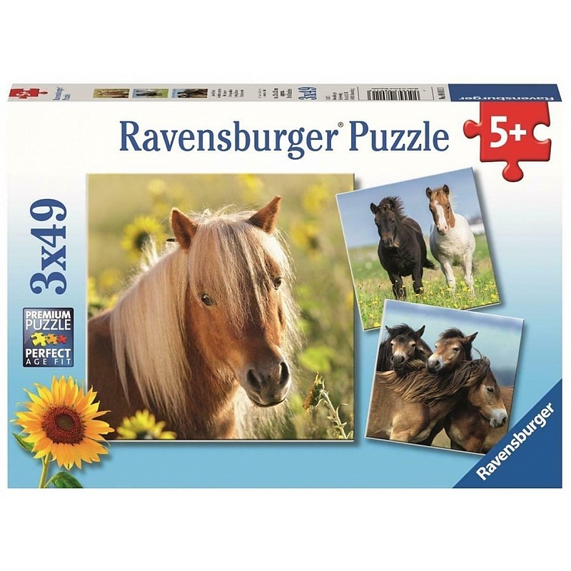 Ravensburger puzzle 3x49 Horses R 08011