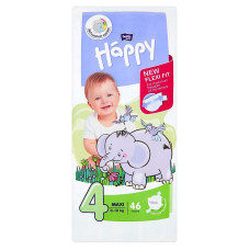 HAPPY Maxi size 4 diapers 46sht 8-18kg.