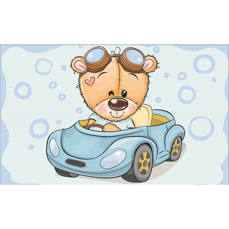 TSVETNOY Diamond painting 20x30cm Teddy Bear in a Car, LC029e