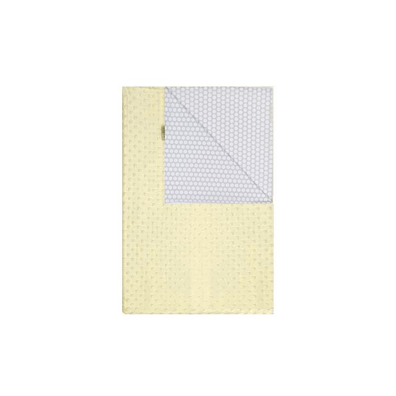 WOMAR MINKY sided plaid 75x100sm cream-gray polka dots and white