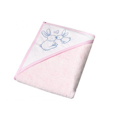 TEGA BABY RABBIT Hooded towel 80x80cm, KR-008, pink