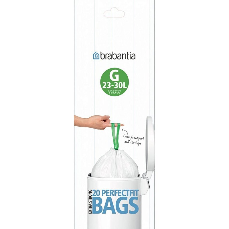 BRABANTIA bin liners, 23-30 l, (G) (20 pcs)