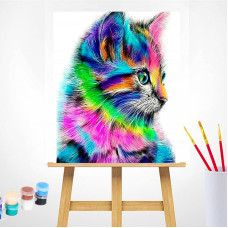 TSVETNOY Painting set by numbers 40x50cm Colourful Kitten, MG2077e