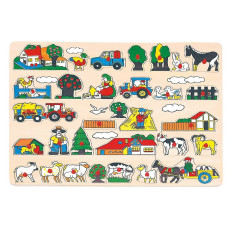 BINO Wooden grip puzzle BIG FARM 24m+ 88073