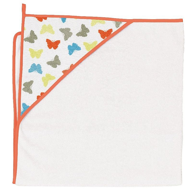 CEBABABY hooded towel 100x100cm BUTTERFLY WHITE