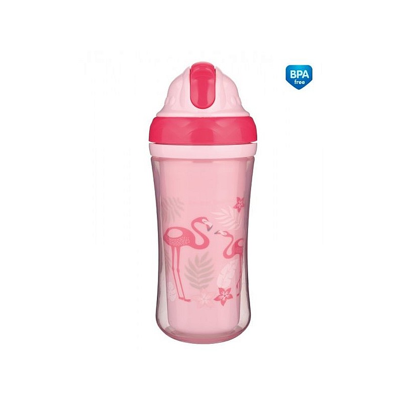 CANPOL BABIES Jungle bottle with straw 260ml 74/050 Flamingo