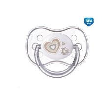 CANPOL BABIES Newborn baby Silicone dummy round shape 18m + White 22/564