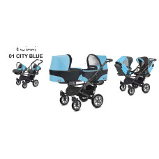 BABYACTIVE TWINNI CLASSIC Strollers for twins 3in1, 01/01 Citi Blue blue with black frame