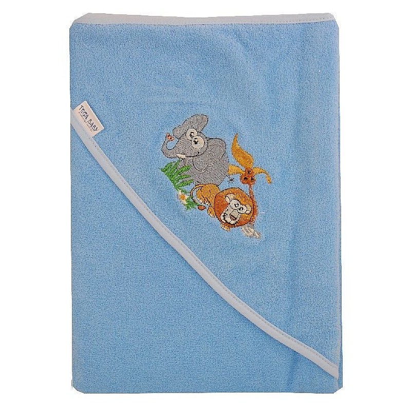 TEGA BABY SAFARI hooded towel 80x80cm blue