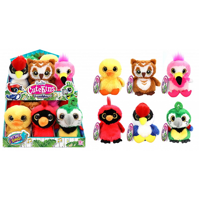 CUTEKINS Realistic Birds with Sounds Tweet Peeps, Various, 35041