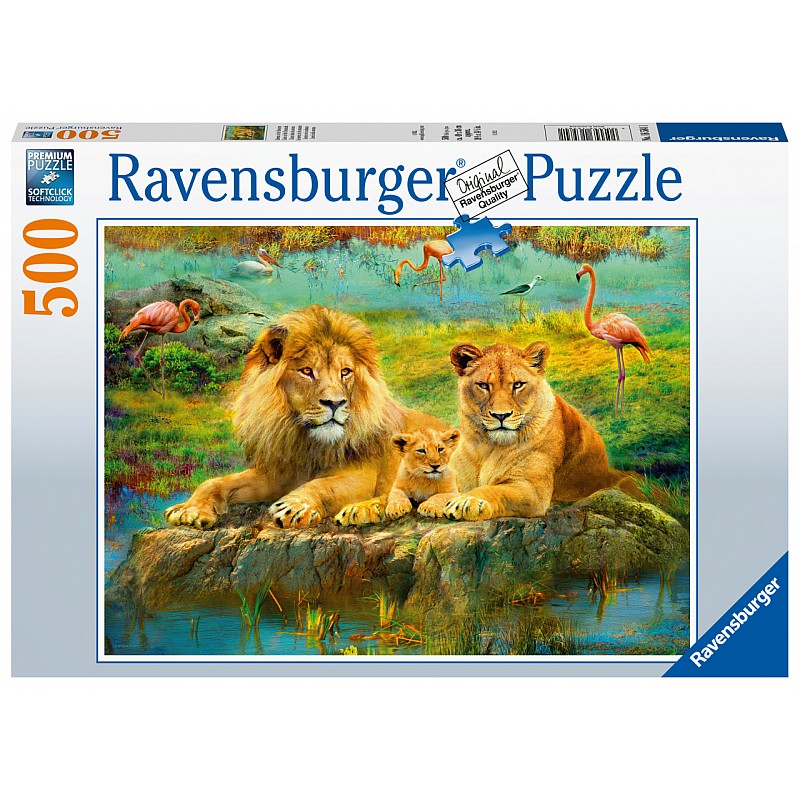 RAVENSBURGER puzle Lions in the Savannah, 500gab., 16584