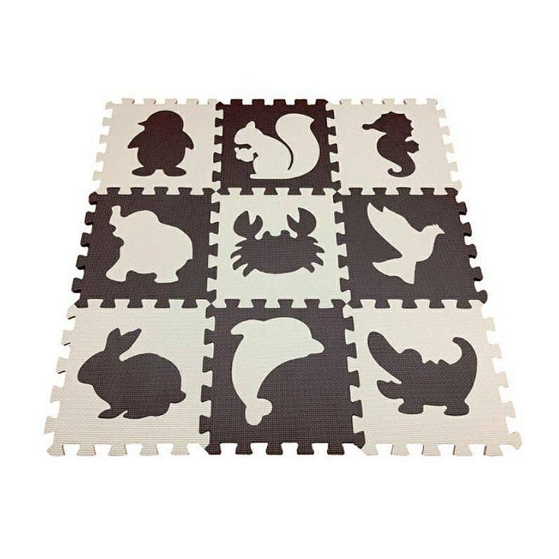 BIGTOYS Foam floor puzzle - playmat 9elem 30x30cm ANIMALS 21301