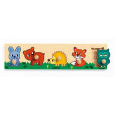 DJECO Wooden puzzle with handles Forest 12m + 5elem., DJ01119