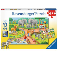 Ravensburger puzzle 2X24 A Day at the Zoo R 07813