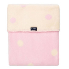 WOMAR DOTS cotton blanket 75x100cm, light pink spots with ecru