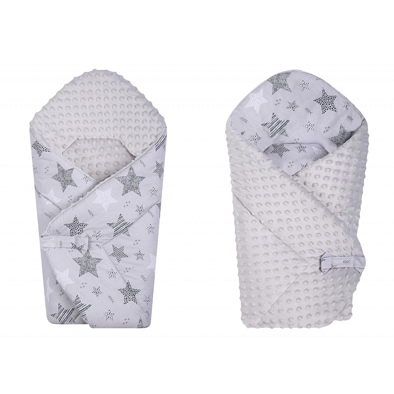 DUET BABY baby envelope MINKY 2 sided 671 grey stars