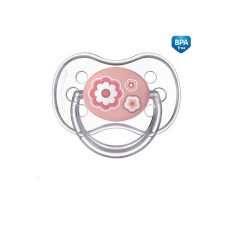 CANPOL BABIES Newborn baby silicone pacifier symmetrically shaped 3razmer 18m + pink 22/582