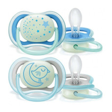 PHILIPS AVENT ULTRA AIR NIGHT Symmetrical silicone pacifiers, 6-18M, 2pcs, SCF376/21