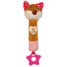 BABY MIX Rattle with squeaker PINK FOX, STK-17510P