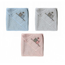 BABYDAN towel with hood 90x90cm baby pink, 4954-2641