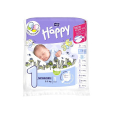 HAPPY Newborn diapers size 1 1 piece 2-5kg. SALE