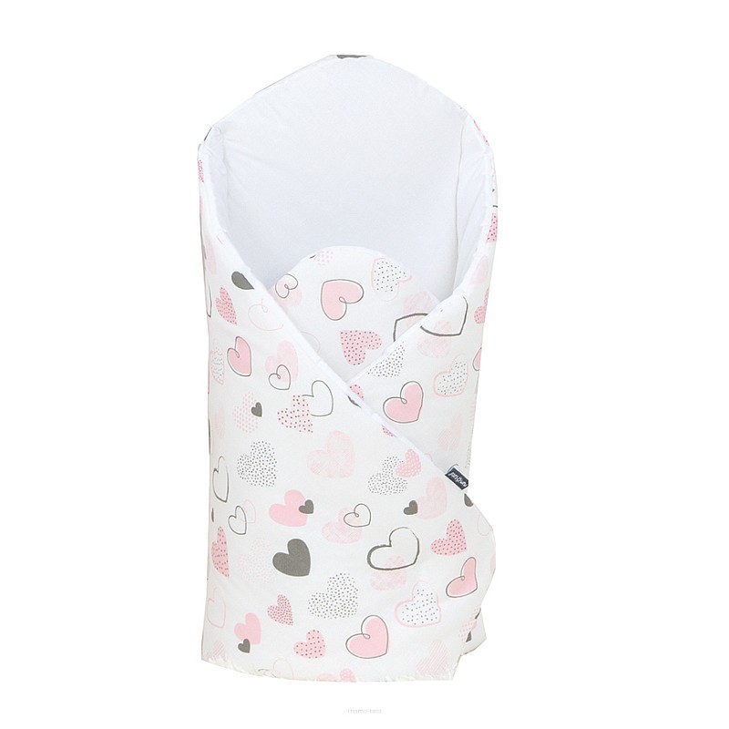 MamoTato wrap blanket 78x78cm PASTEL HEARTS, pink 12236