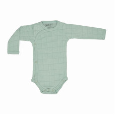 LODGER Romper Solid Cotton bodykit with long sleeves, size 68 RS 080 Silt Green