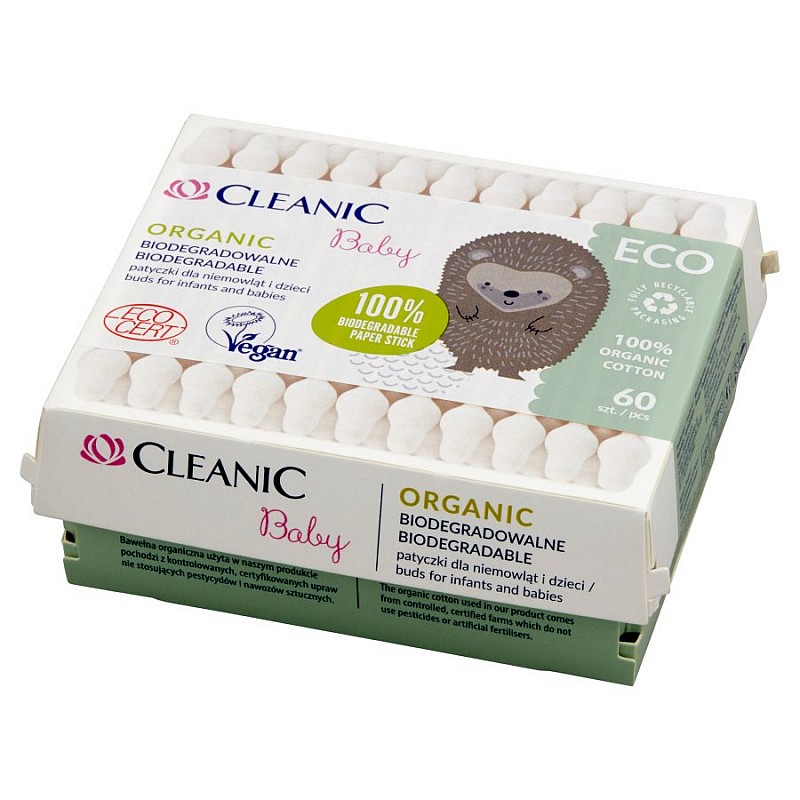 CLEANIC Baby ECO Organic gentle buds 60PCS.