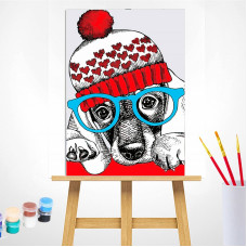 TSVETNOY Painting set by numbers 20x30cm Fashionable dog, MC1079e