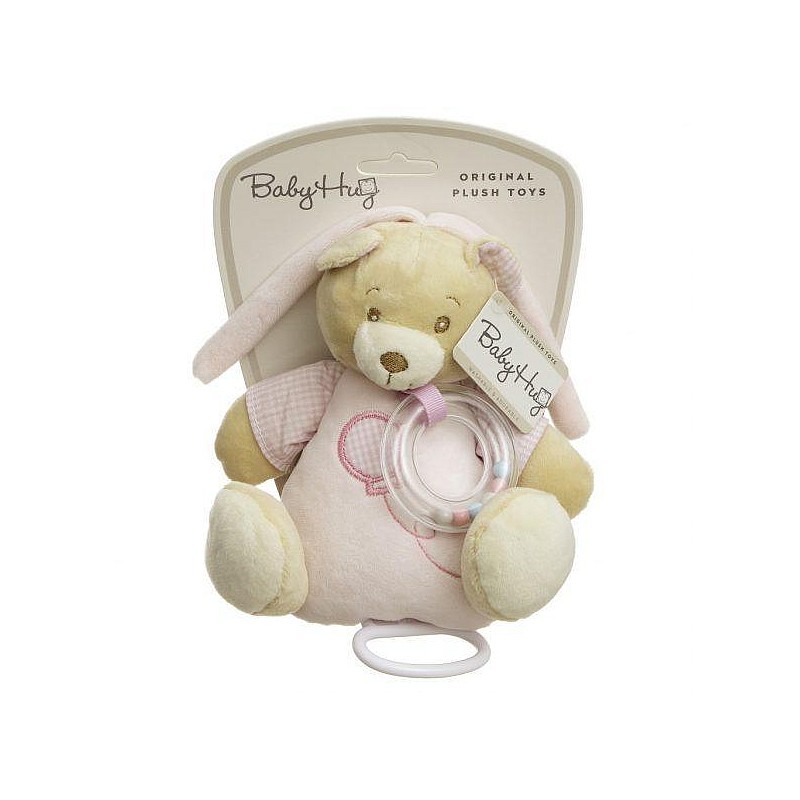 BABY HUG Musical toy Bear 20cm, pink 89990