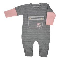 KOALA BEE BRAVE romper with long sleeve 56 size, 08-357 grey/pink