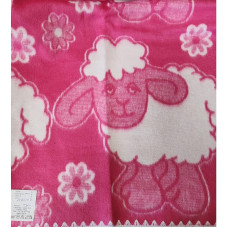 URGA cotton blanket 120x100cm LAMB dark pink