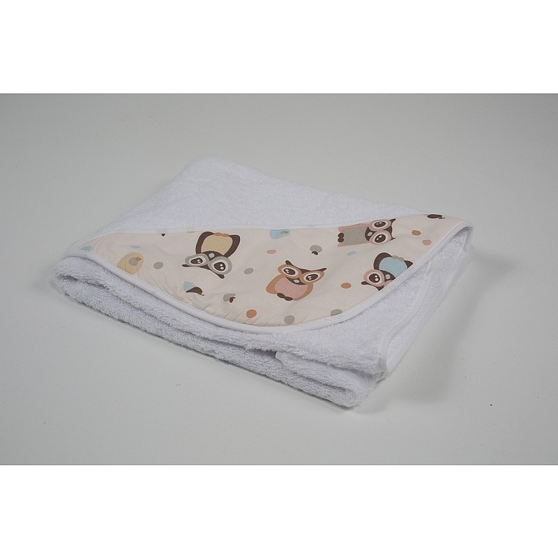 TROLL towel with hood 75x75cm Owls ASC-THOW01-OW