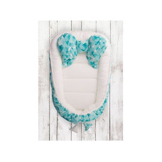 BELISIMA MINKY nest Newborn BLUE HEARTS, P01-848 blue