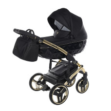 JUNAMA S LINE V3 Universal stroller 3in1, 02 BLACK + GOLD