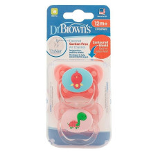 DR.BROWNS PreVent Contoured Butterfly silicone pacifier 12m. 2 pcs. Pink PV32001-P4