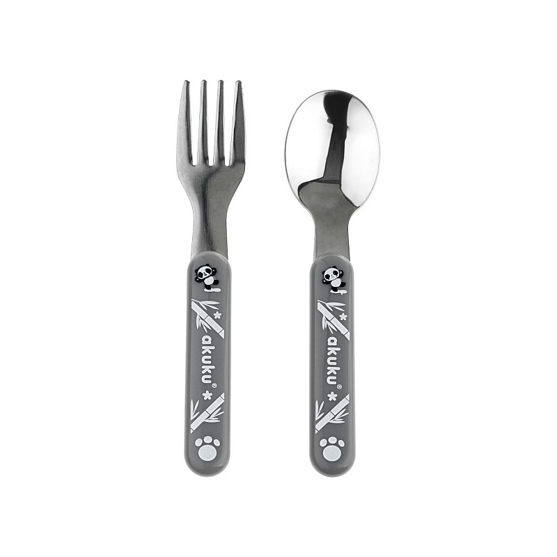 AKUKU Spoon and fork steel A0100 grey