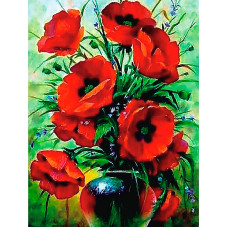 TSVETNOY Diamond painting 40x50cm Poppies Bouquet, LG231e