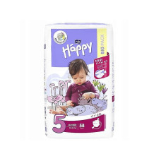 HAPPY Junior BIG PACK diapers 5 12-25kg 58sht size.